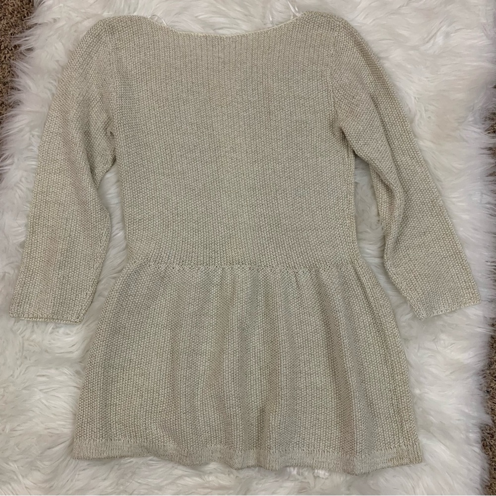 Dex Gold Knitted Ruffle Back Zip Sweater - Picture 4 of 14